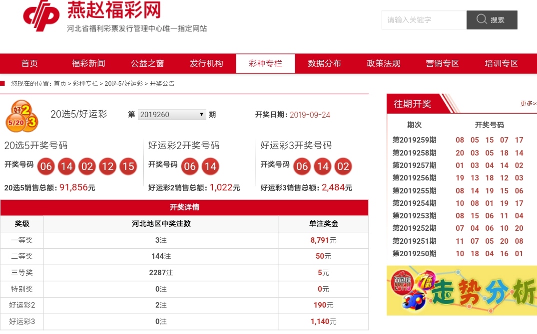 3 开奖结果查询